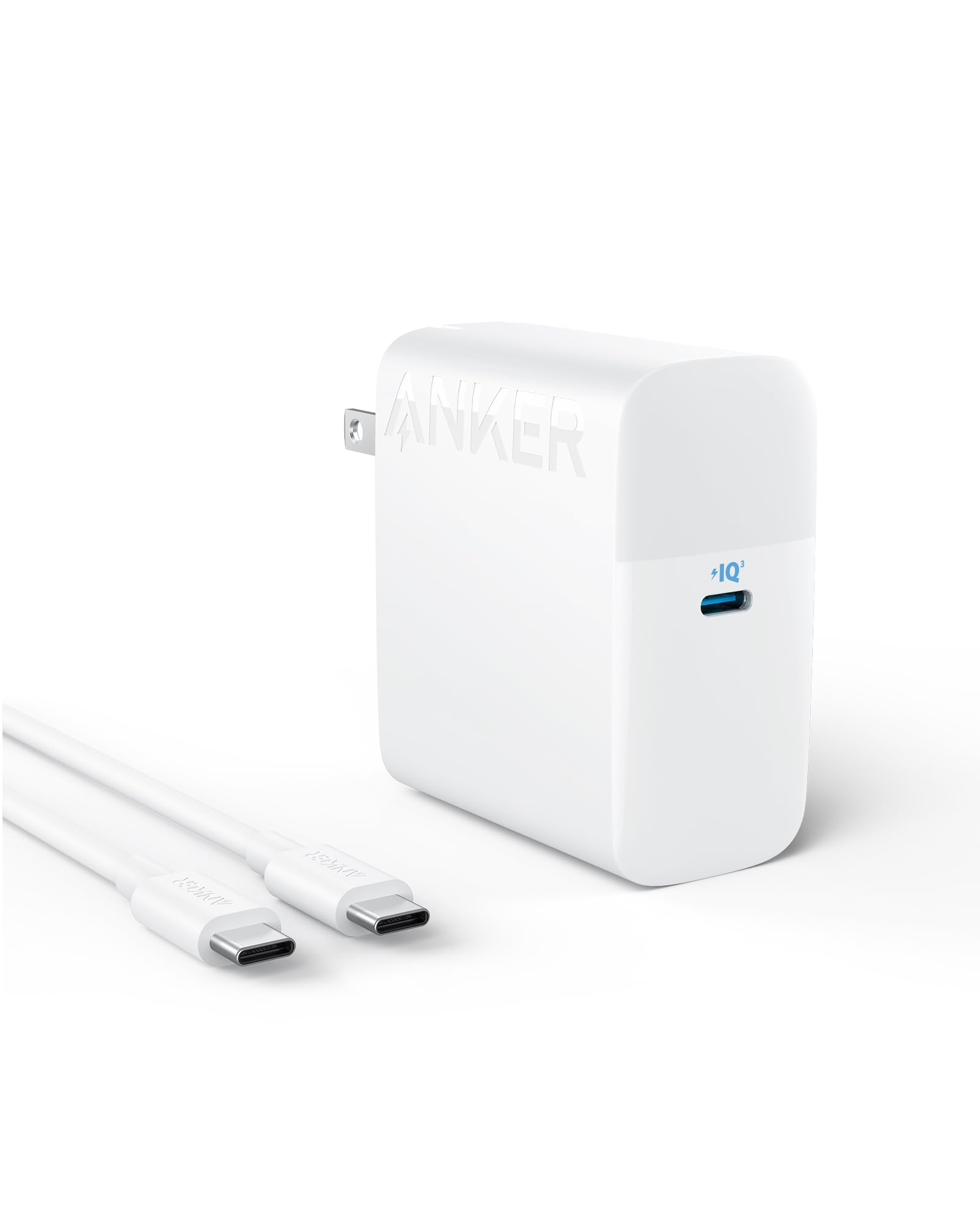 Anker 100W USB C Fast Charger for MacBook Pro/Air, iPad Pro, Samsung Galaxy - Compact Foldable Power Adapter with 5ft USB C to C Cable | Perfect for Travel, Office & Home Charging