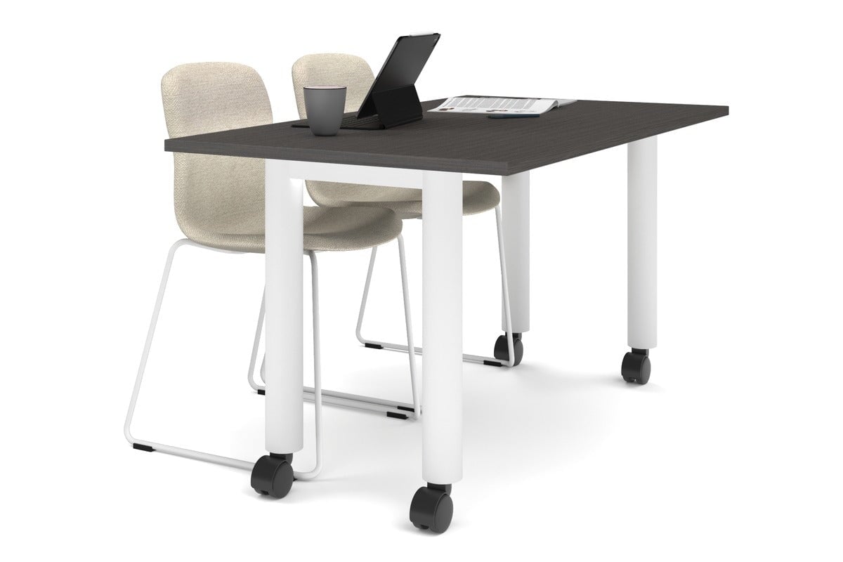 Quadro 80mm Cylinder Leg Mobile Table - 1400L x 800W Adjustable Height Workbench | Perfect for Office, Workshop & Industrial Use