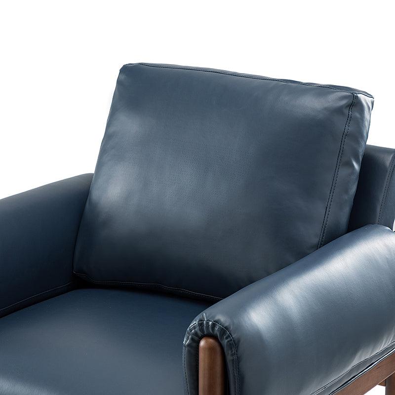 Henry Vegan Leather Armchair - Modern PU Leather Lounge Chair for Living Room, Office & Bedroom - Comfortable Mid-Century Style Accent Chair with Sturdy Metal Legs
