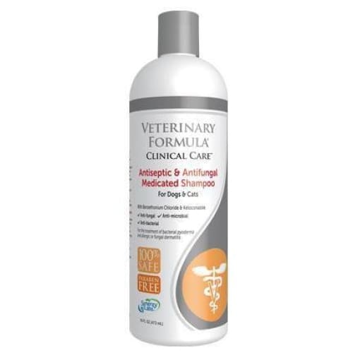 Veterinary Formula Clinical Care Antiseptic & Antifungal Shampoo for Dogs & Cats - Medicated Pet Shampoo for Skin Infections, Hot Spots & Ringworm - Ideal for Itchy, Sensitive Skin Relief