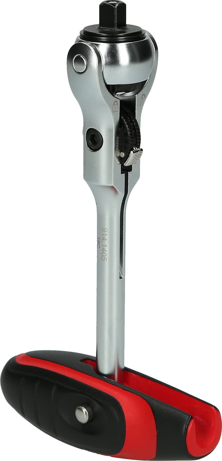 KS Tools 914.1405 Mini T-Handle Swivel Head Ratchet - Compact Hand Tool for Tight Spaces, Automotive & DIY Repairs | Perfect for Mechanics, Home Improvement & Small Engine Work