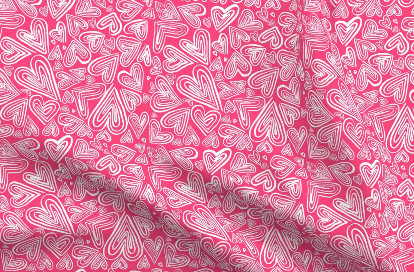 Valentine's Day Heart Print Velvet Fabric - Pink & Red Cute Hearts Design for Upholstery, Home Decor, Apparel | Fat Quarter | Spoonflower Fabric - Perfect for DIY Crafts, Pillows, Curtains & Spring Decorations
