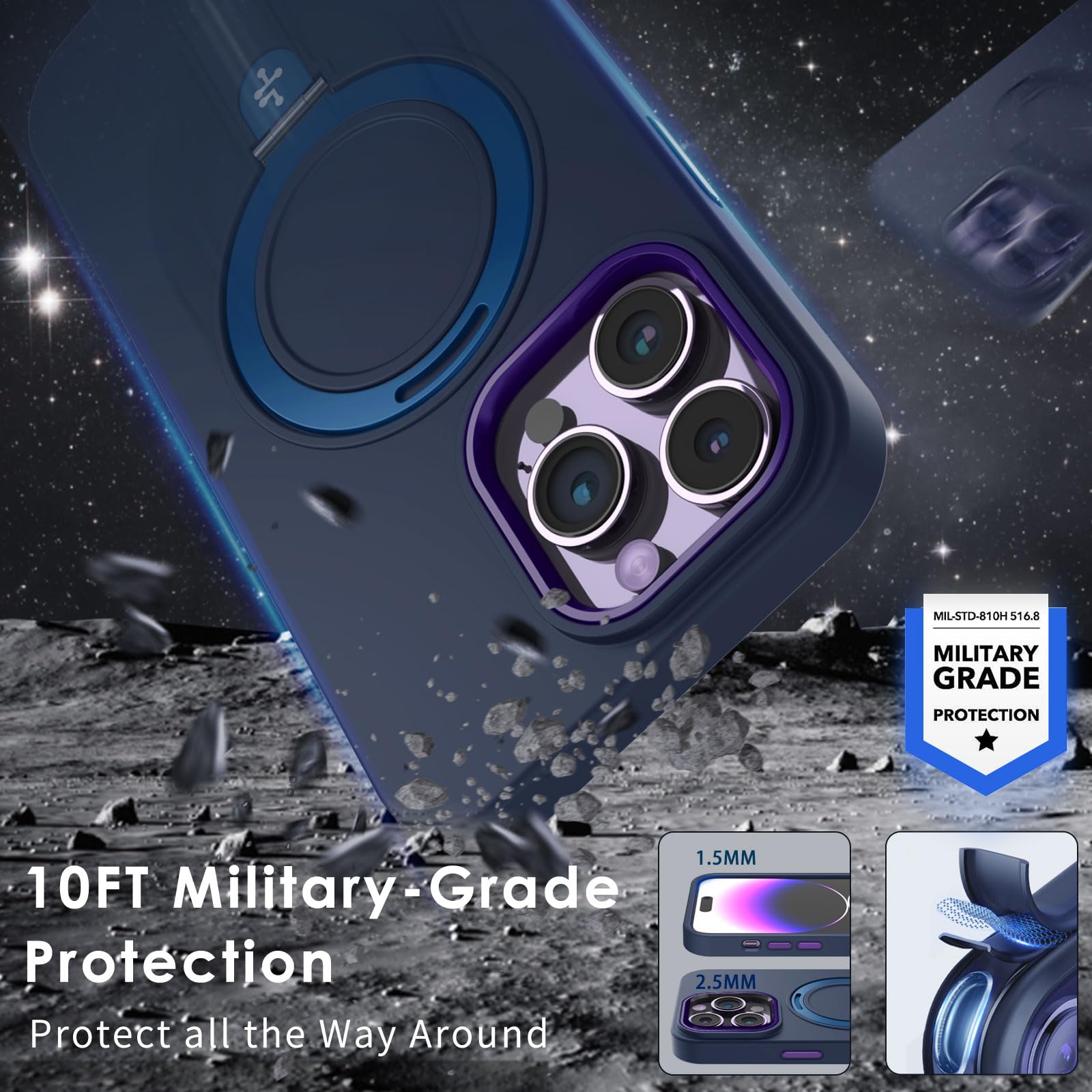 LAUDTEC Magnetic Silicone Case for iPhone 14 Pro Max 6.7