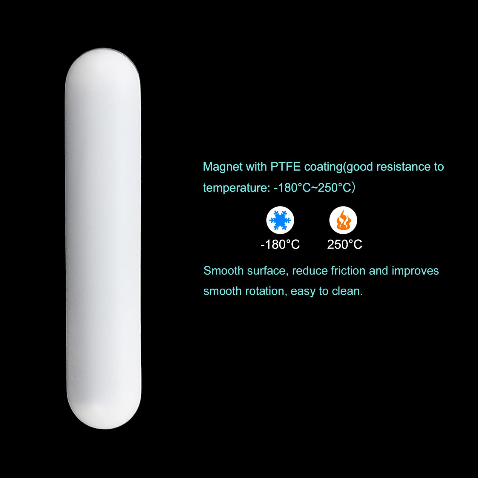 MECCANIXITY 7-Piece Magnetic Stirrer Set with Cylinder & Straight Bars - Lab-Grade Coated Stir Bars for Chemistry Experiments & Scientific Research (White) - Perfect for Mixing Solutions in Beakers, Test Tubes & Laboratory Applications
