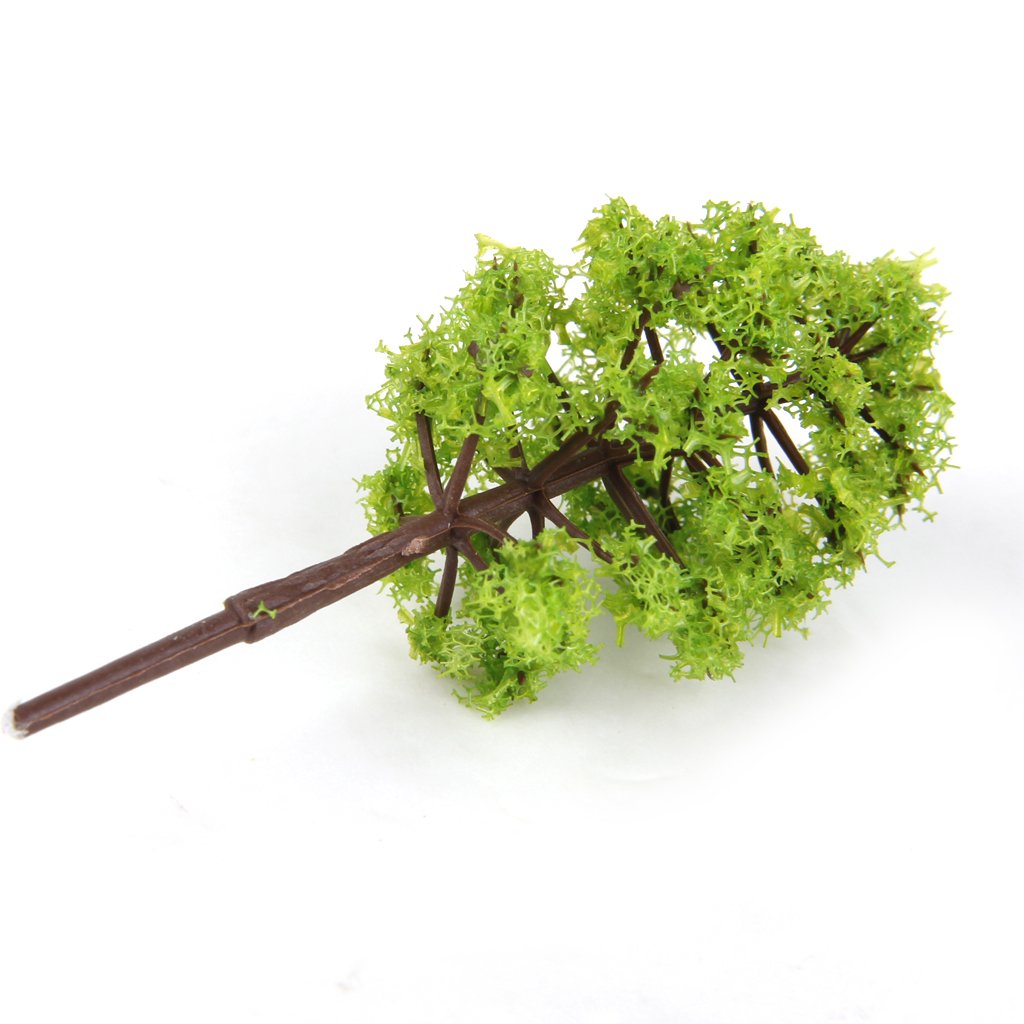 52pcs HO Scale Plastic Model Trees for Train Railroad Scenery - Realistic Landscape Diorama Accessories for Model Train Sets, Miniature Scenes & DIY Projects