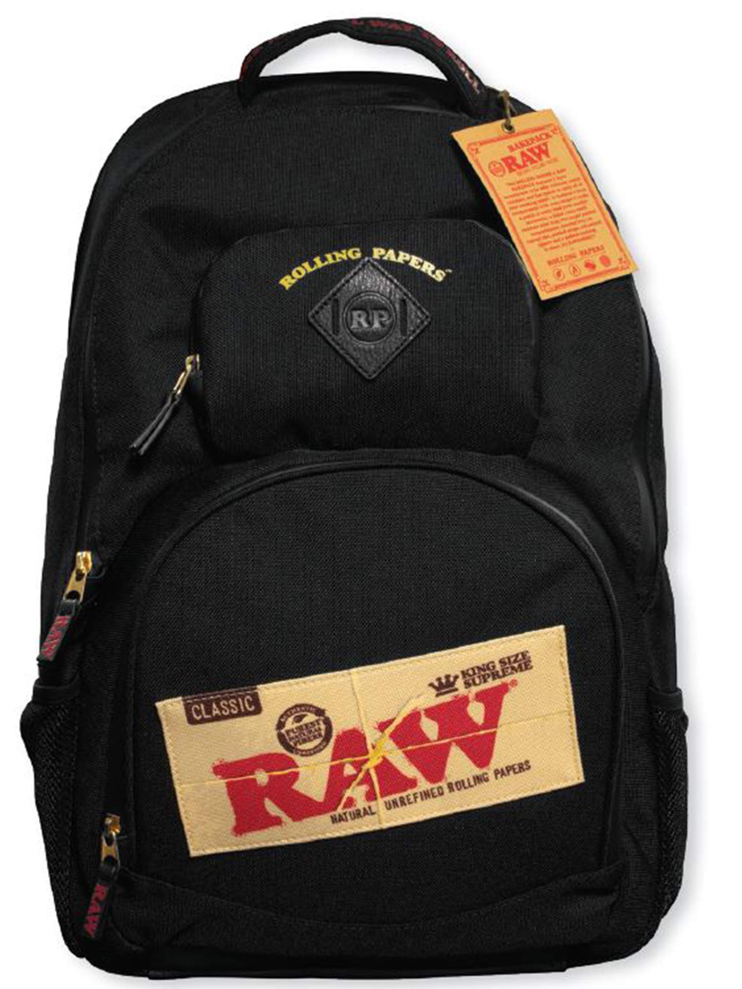 RAW Bakepack - Odor-Proof Water Resistant Backpack with 5-Layer Construction & Built-in Rolling Tray | Laptop Compartment | Perfect for Travel, Hiking & Discreet Storage