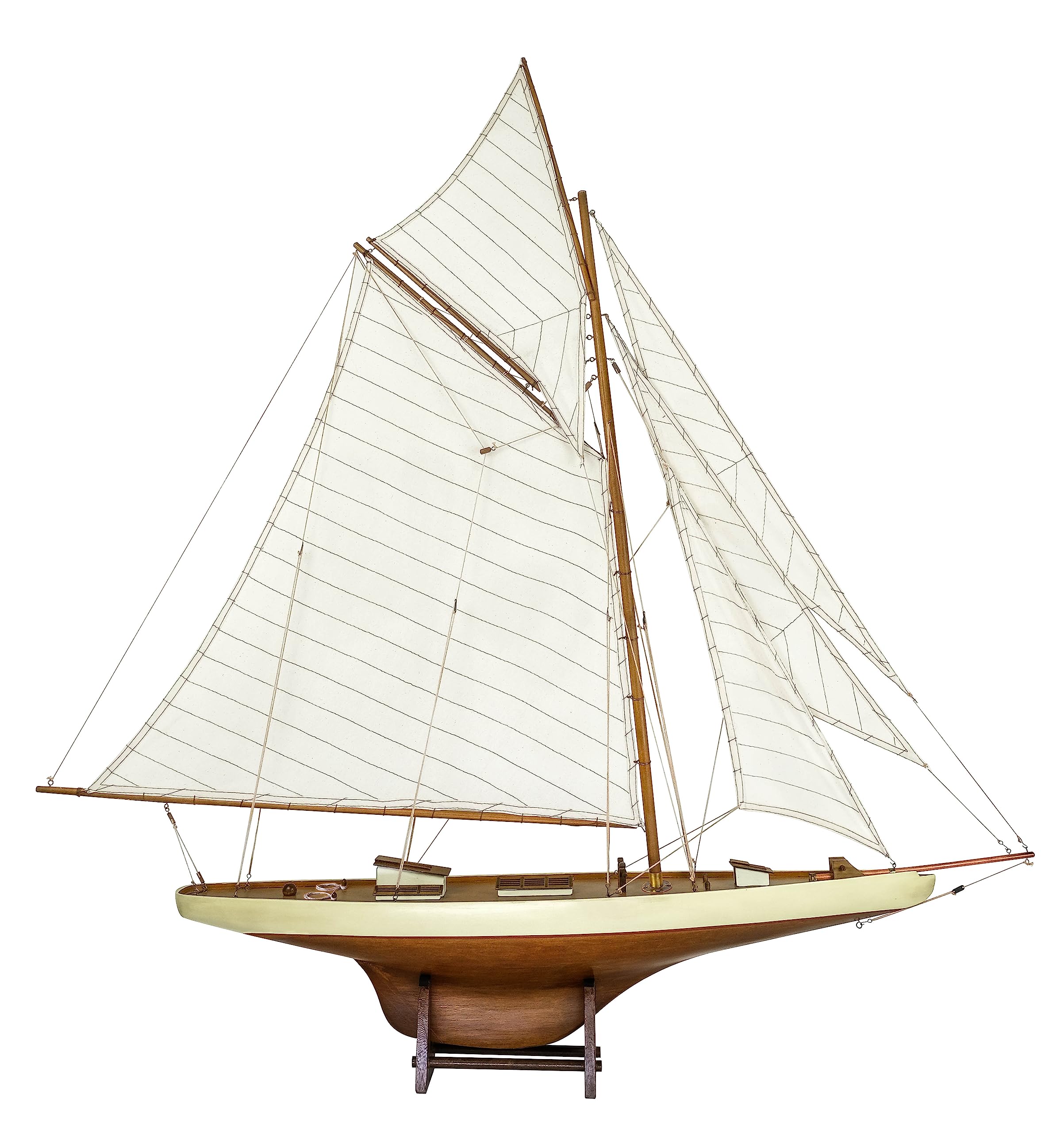 SAILINGSTORY Wooden Sailboat Model - Handcrafted Columbia 1901 America's Cup Replica - Large Decorative Ship for Home Office Nautical Decor | Perfect Gift for Sailors & Collectors