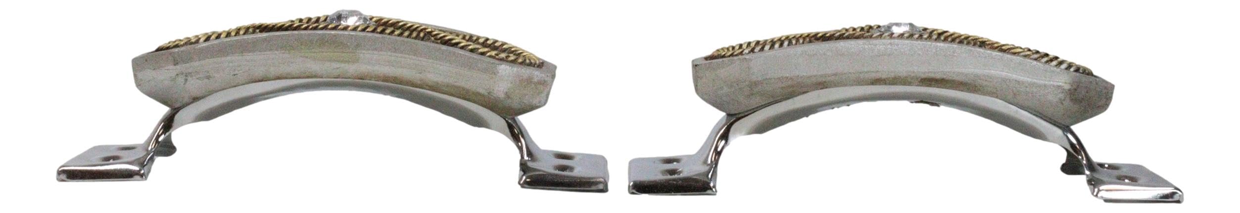 Western Cowboy Rope Drawer Pulls - 2 Pack with Crystal Gems for Cabinets & Furniture