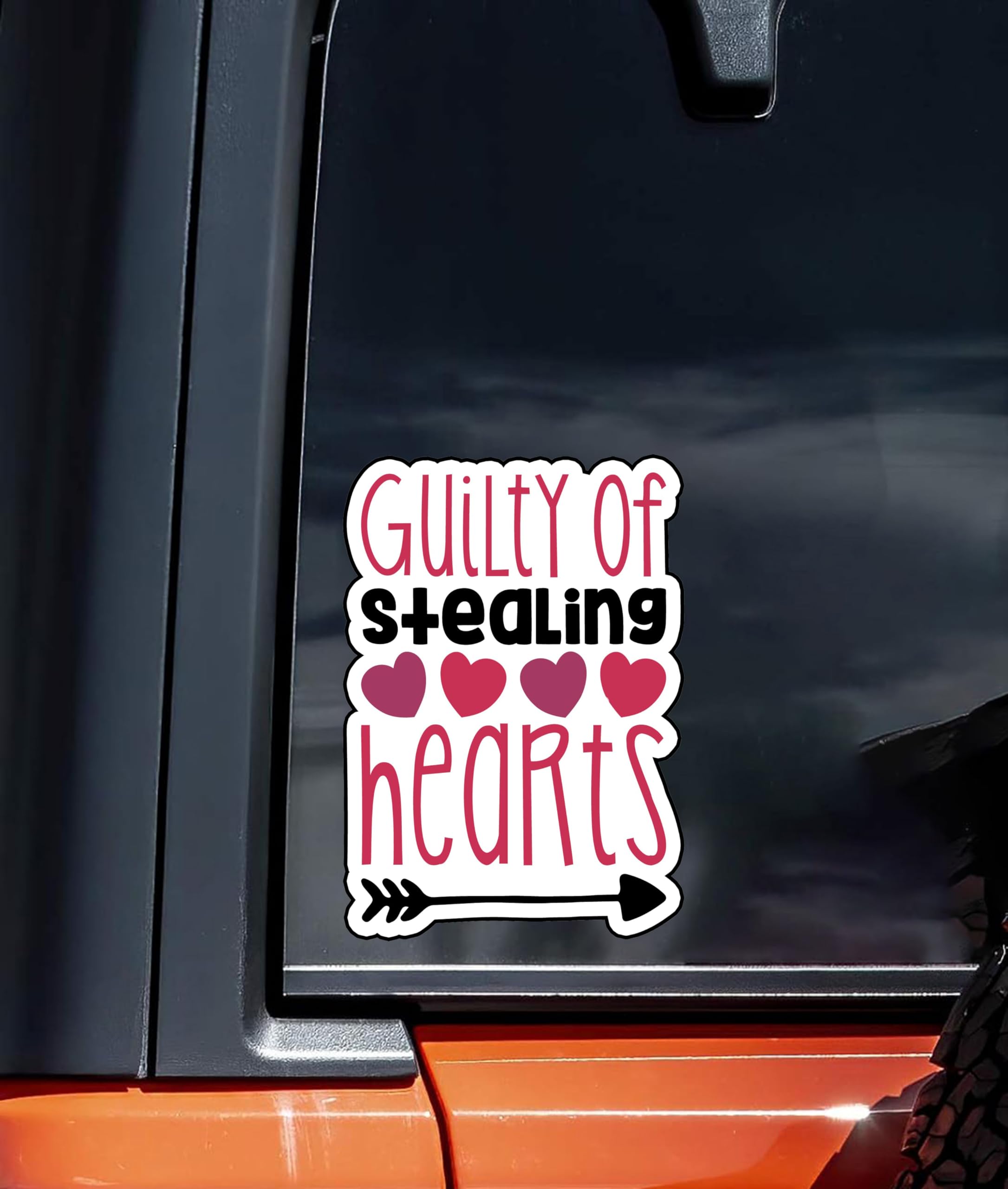 Guilty of Stealing Hearts 6-Inch Vinyl Decal Sticker - Durable Waterproof Weatherproof Adhesive for Laptops, Cars, Water Bottles, Notebooks | Perfect for DIY Decor, Personalizing Devices & Gifts