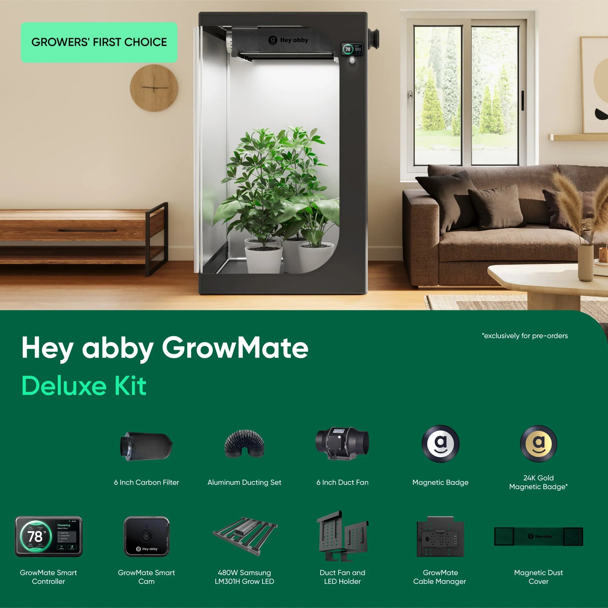 Hey abby GrowMate Next Gen Smart Indoor Grow System for Hydroponics, Herbs, and Vegetables - Perfect for Home Gardening and Urban Farming