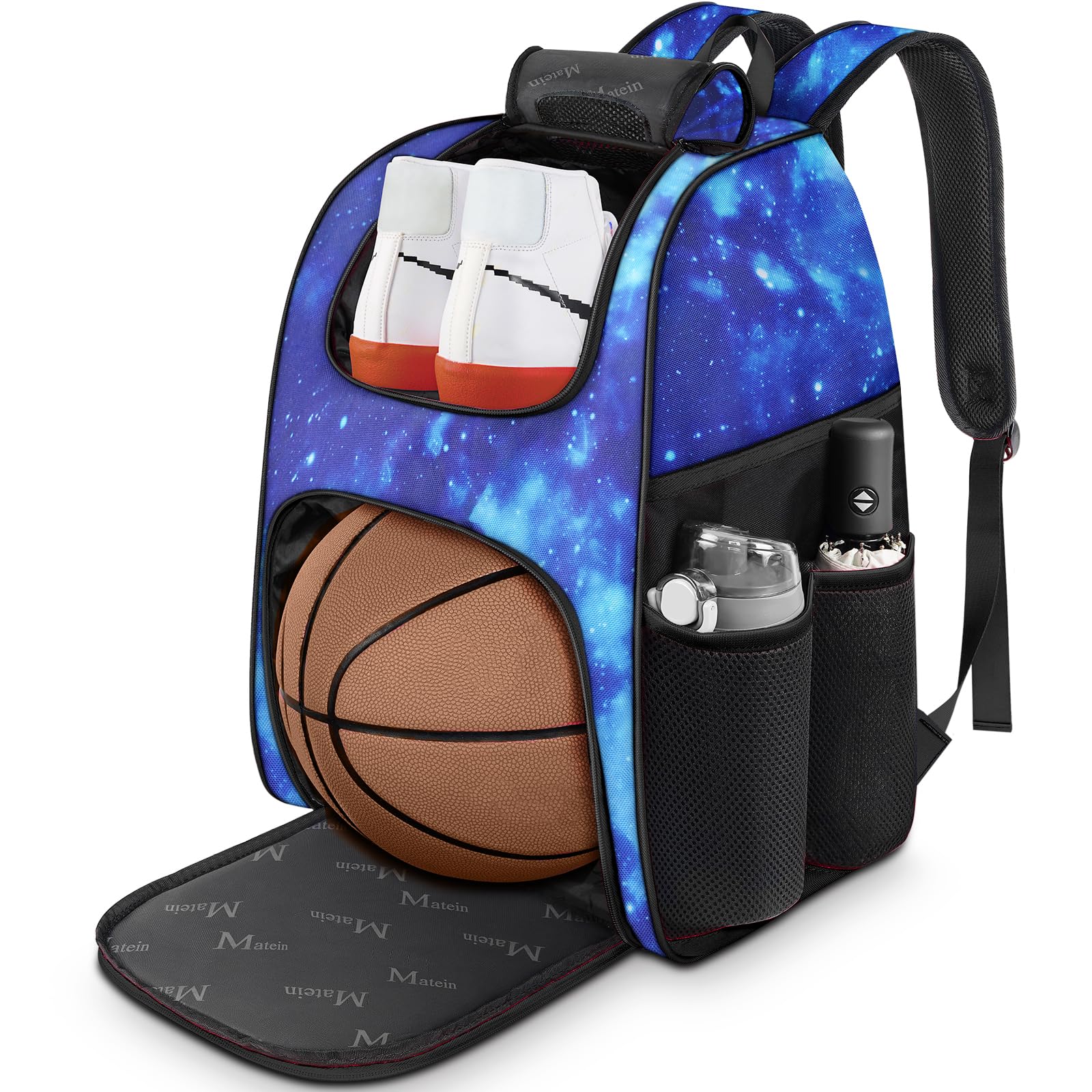 **MATEIN Basketball Backpack - Durable Water-Resistant Sports Bag with Ball Holder & Shoe Compartment, Large Capacity for Basketball, Soccer, Volleyball & Football Gear - Perfect for Training, Games & Travel**