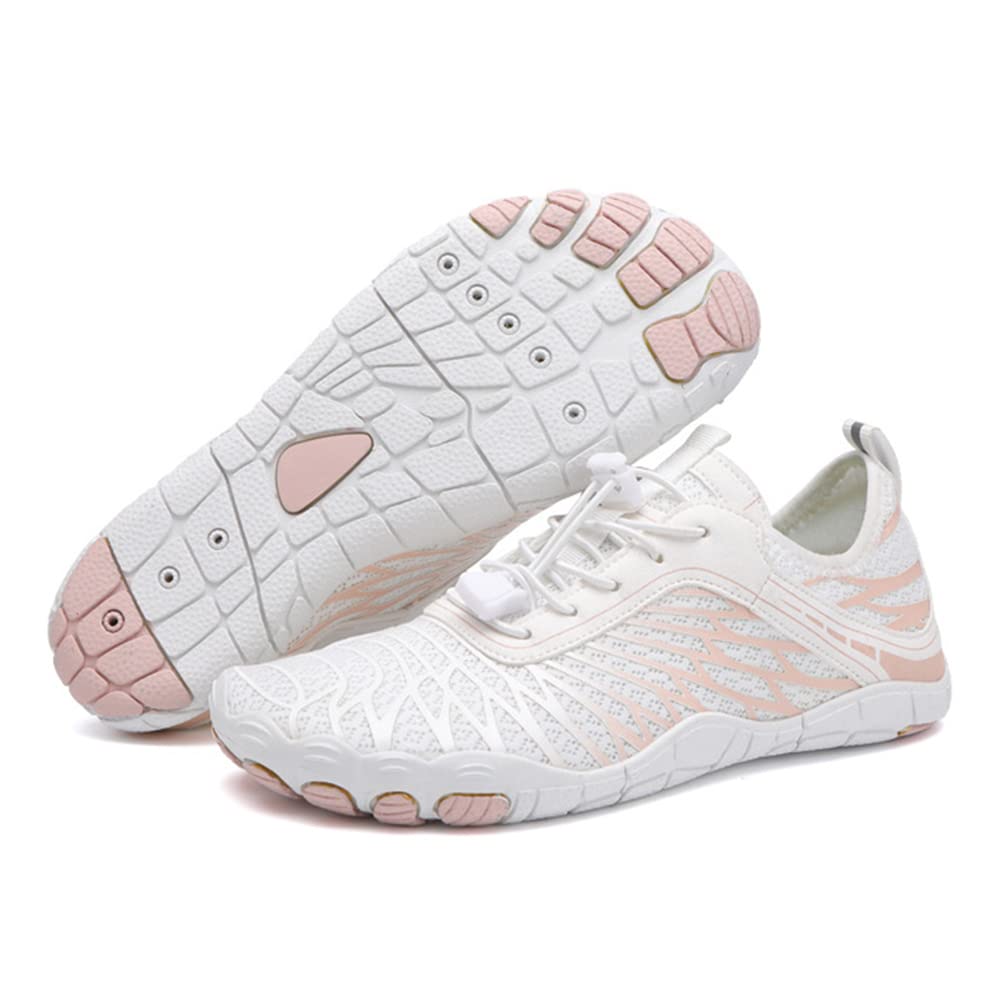 Barefoot Hiking Shoes for Women & Men - Wide Toe Box Zero Drop Water Shoes | Non-Slip Breathable Minimalist Trail Running & Travel Shoes (White) | Perfect for Outdoor Adventures, Beach Walks & Gym Workouts