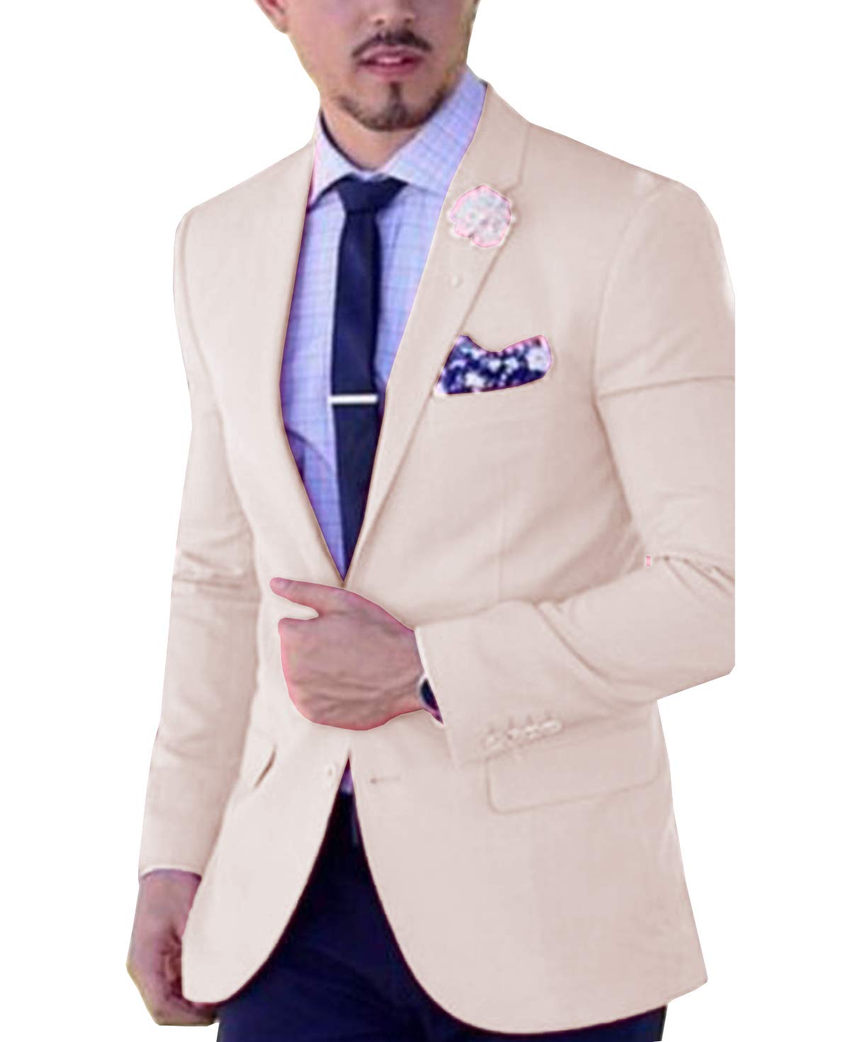 Men's Slim Fit 2-Piece Casual Suit Set - One Button Blazer & Pants for Wedding, Groomsmen, Business & Formal Events | Perfect for Weddings, Office Wear & Special Occasions