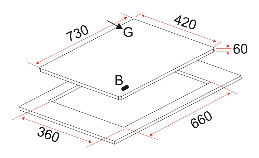 EF EFH 7630 TN VGB Glass Hob - 30