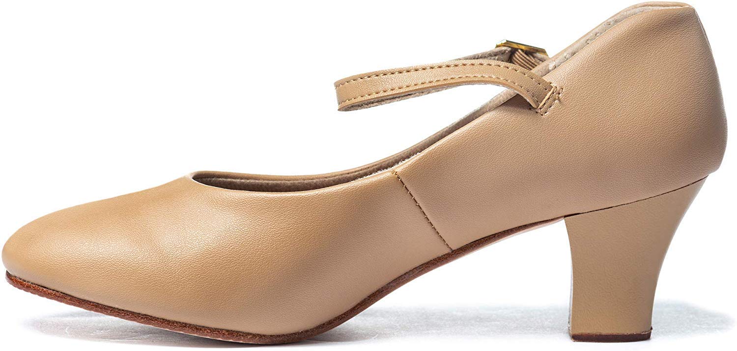 Women's 2 Inch Heel Character Dance Shoes - Comfortable Theatrical Performance Shoes for Ballroom, Jazz, Tap & Stage Shows
