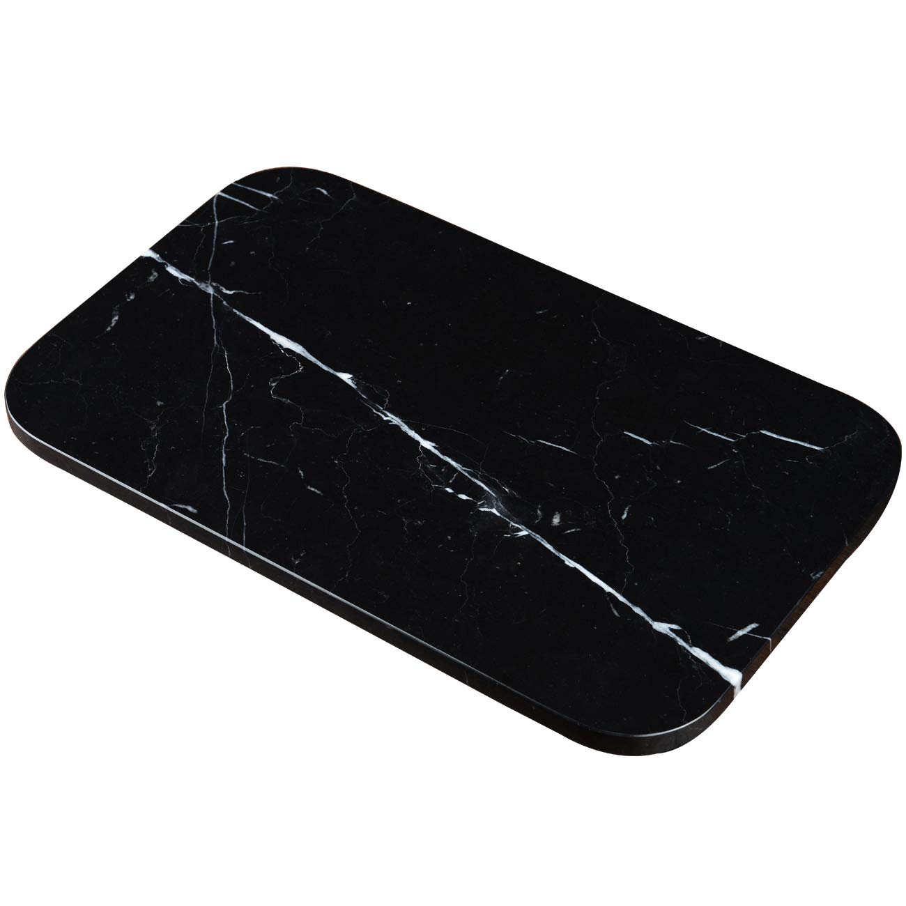 Premium Natural Marble Cheese Board & Charcuterie Serving Tray - Elegant Nero Marquina Black Stone for Entertaining, Home Decor & Housewarming Gifts - Perfect for Wine Parties, Charcuterie Displays & Kitchen Accessories