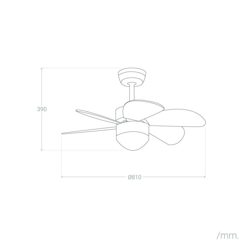 TECHBREY Orion White LED Ceiling Fan with Remote - 6 White Blades, Quiet DC Motor, 6 Speeds, 32 Inch Diameter, Timer - Perfect for Bedroom, Living Room & Office Cooling