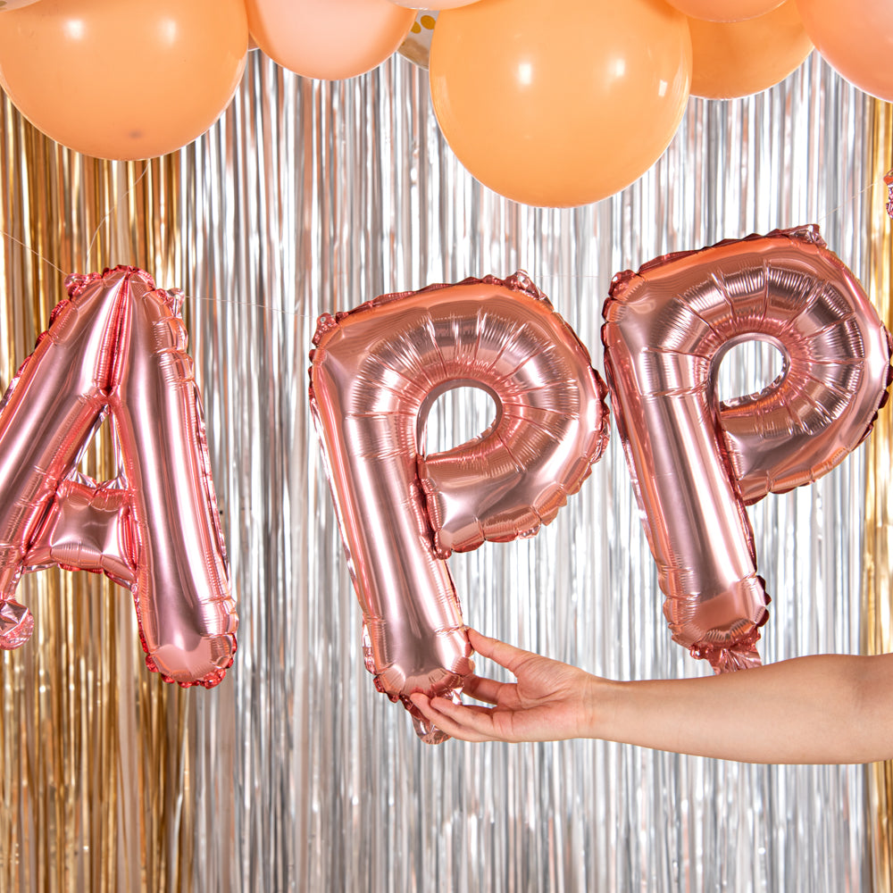 Rose Gold Mylar Letter P Balloon - 16 Inch Large Foil Balloon for Birthday Party Decorations, Baby Shower, Wedding, Anniversary & Graduation Celebrations - 1 Count Box