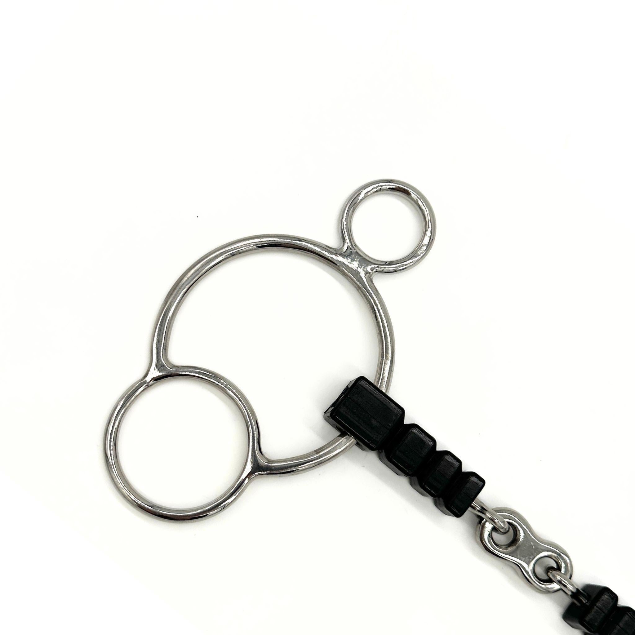 AJR Rubber Block With French Link 2 Ring Bit - Durable Horse Bit for Training & Riding - Perfect for Dressage, Jumping & Trail Riding