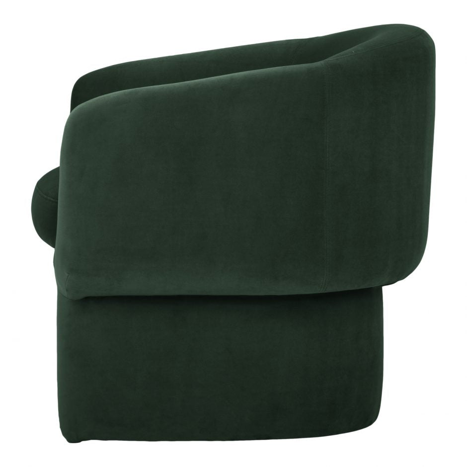 Franco Chair - Modern Green Accent Chair for Living Room, Bedroom & Office - Comfortable Upholstered Lounge Chair with Sturdy Metal Legs - Perfect for Relaxing, Reading & Decorating