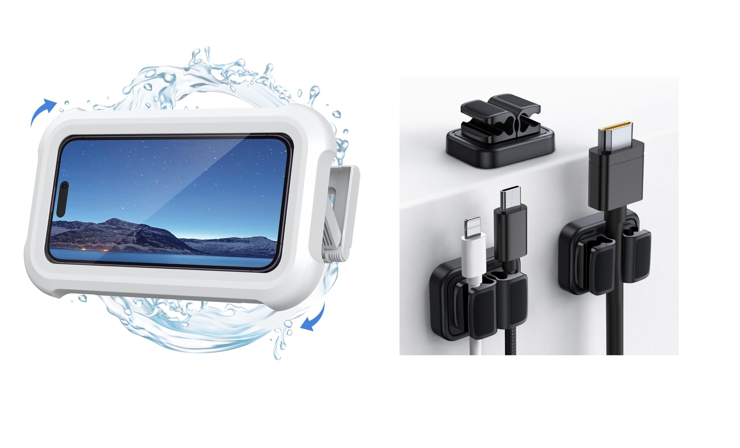 Lamicall Waterproof Shower Phone Holder - 3-in-1 Adjustable Suction Cup Mount for iPhone, Samsung & Smartphones | Perfect for Bathroom, Kitchen & Car Use