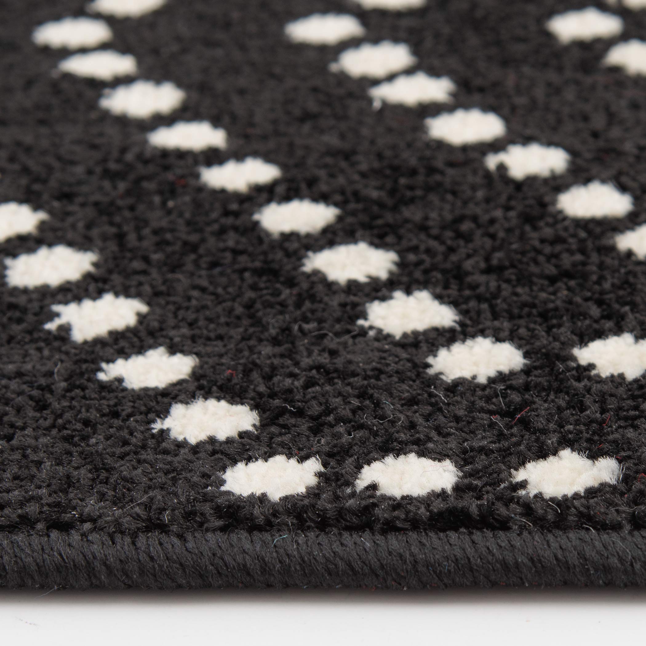 Tecopa Kaharie 2' x 3' Black Geometric Area Rug - Non-Slip Indoor Outdoor Carpet for Living Room, Bedroom, Patio & Entryway Decor