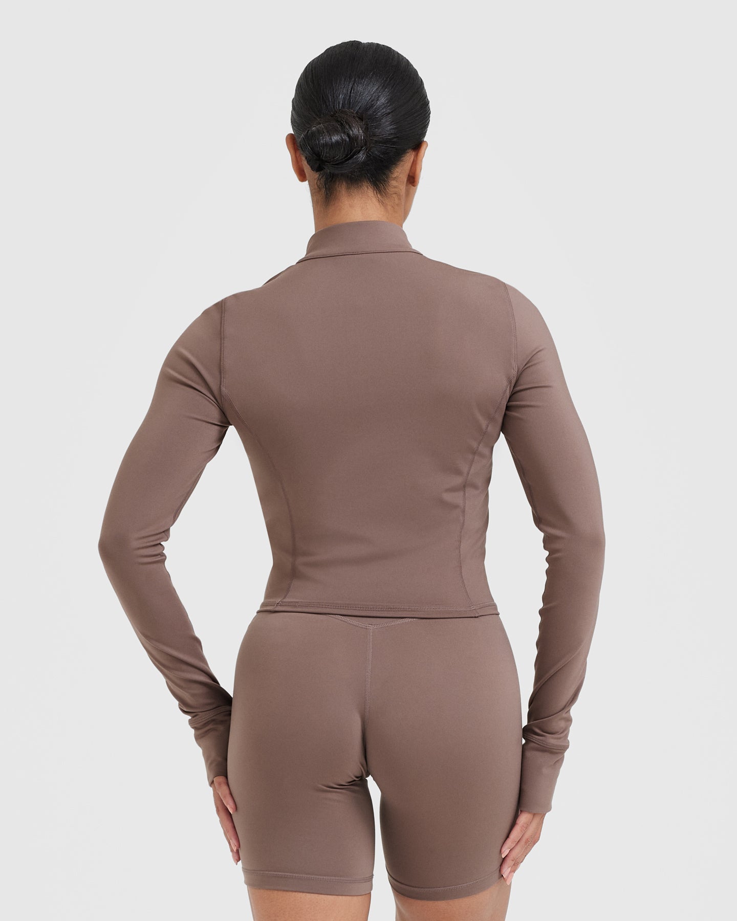 Timeless Half Zip Mid Long Sleeve Top for Women | Cool Brown Pullover Sweater | Casual Fall & Winter Outfits, Outdoor Hiking, Layering Essentials