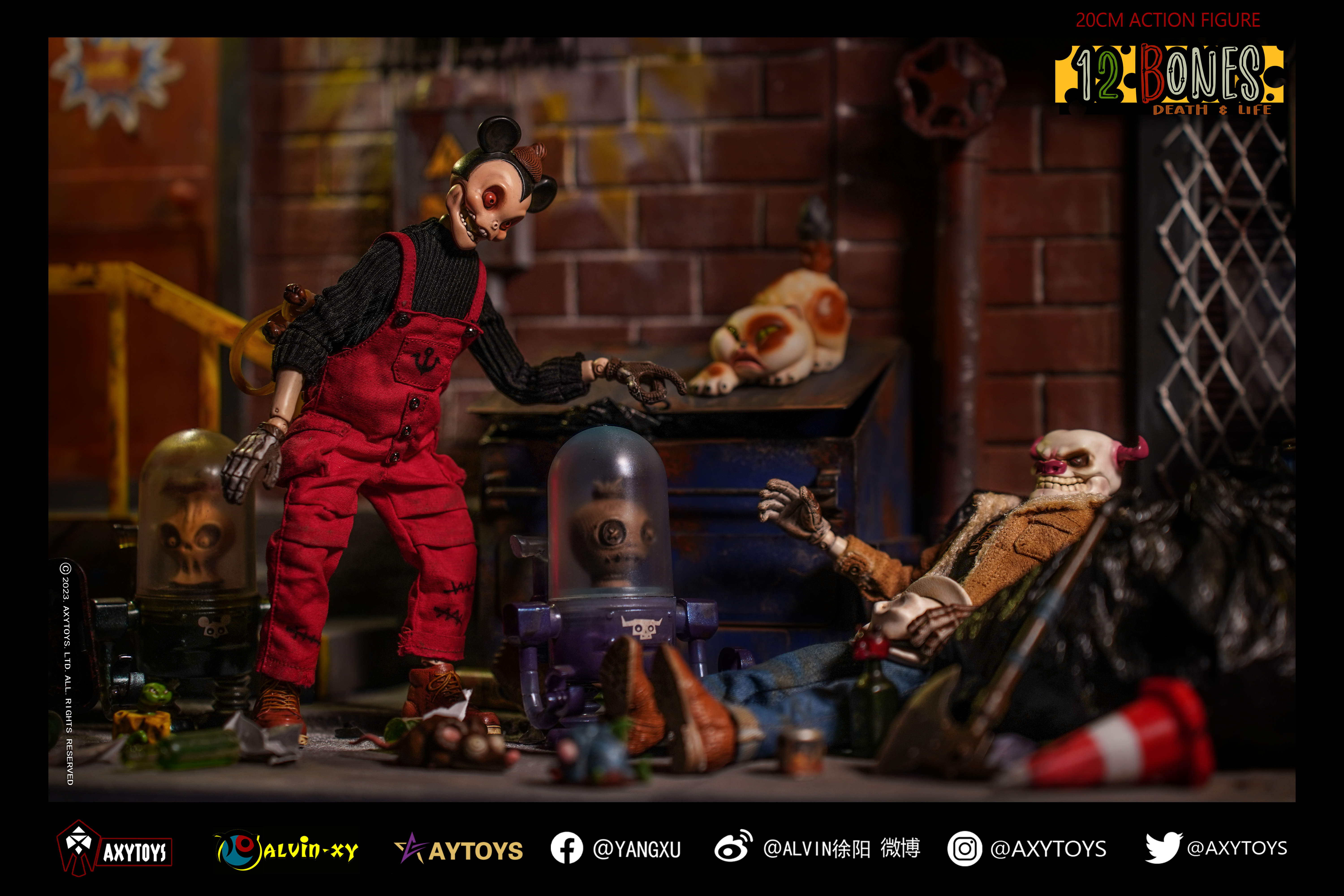 AxyToys 1/12 Scale 20CM Action Figure - 12 Bones Stories Mice & Cowboy Collectible Toy for Display & Role Play | Perfect for Collectors, Gift Giving & Diorama Scenes