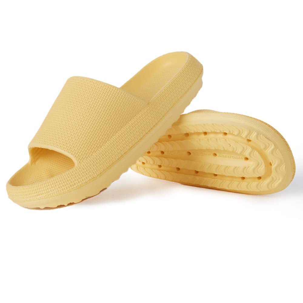 BING RUI CO Cloud Slides for Women and Men - Ultra Soft Pillow Slippers with Non-Slip Sole, Comfortable Bathroom & Shower Sandals, Thick Cushioned Footbed - Perfect for Indoor, Spa, Poolside, and Beach Use