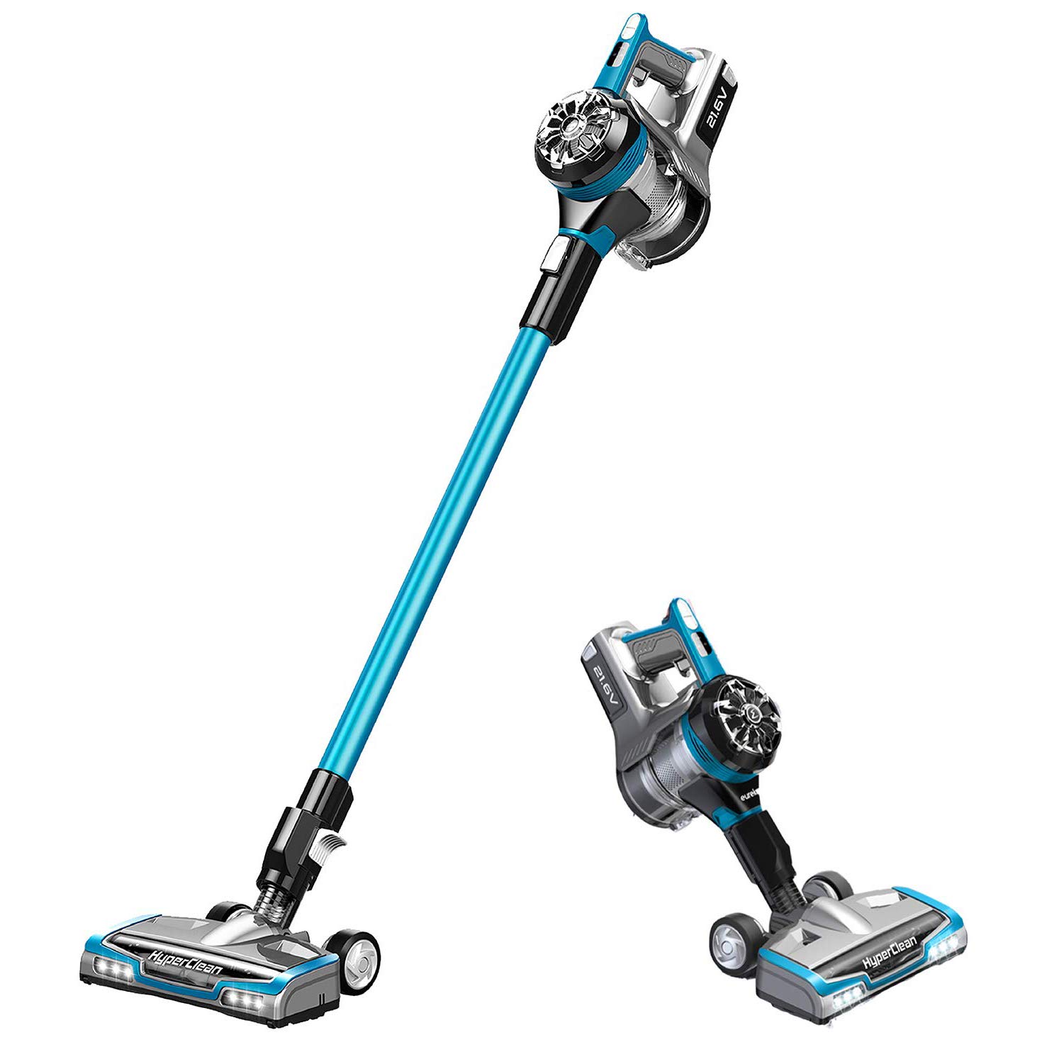 EUREKA NEC222 HyperClean Cordless Vacuum Cleaner - Powerful 22V Lightweight Stick Vacuum with HEPA Filtration, Deep Ocean Blue - Perfect for Hardwood Floors, Carpets & Pet Hair Cleaning