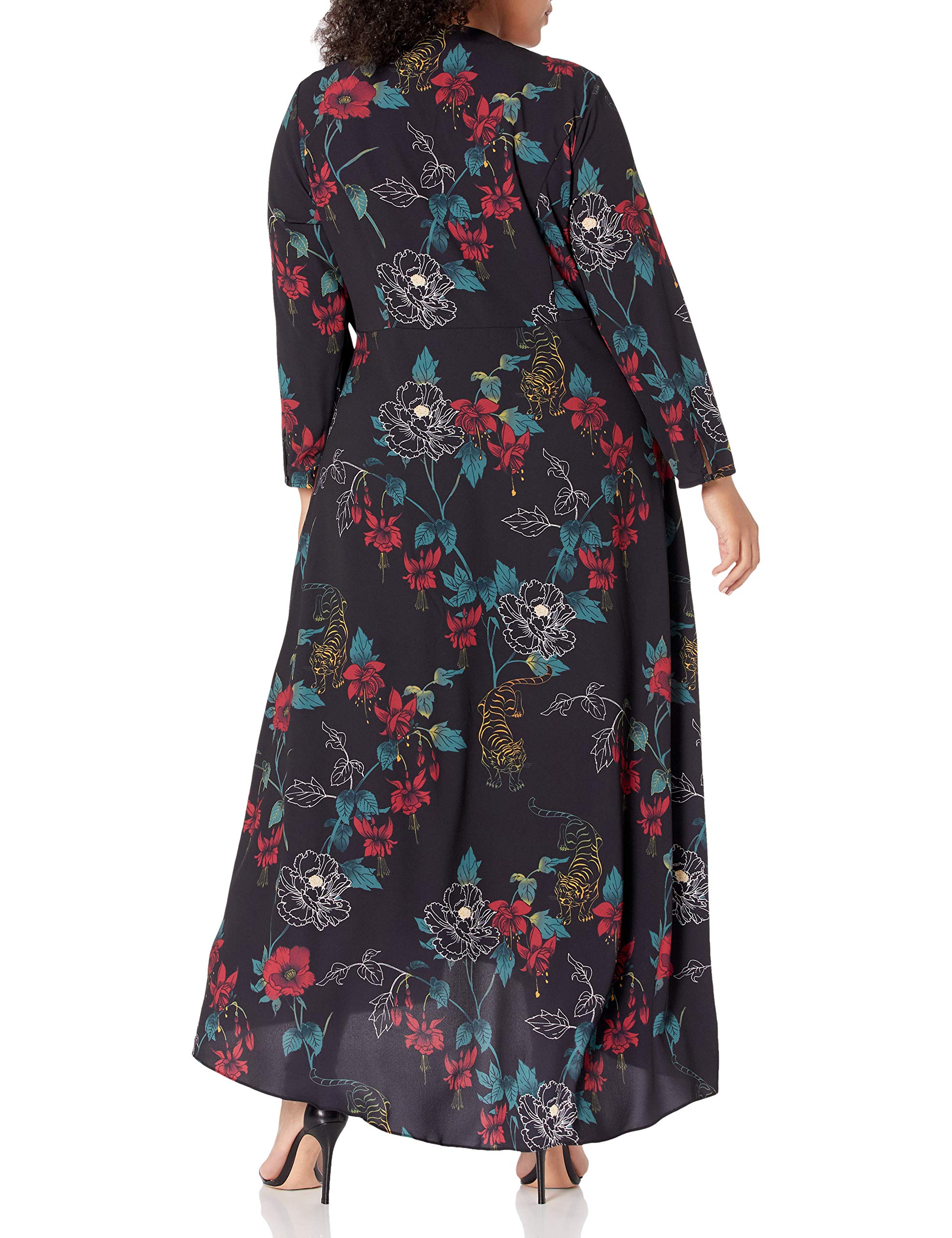 Floral Print Women's Wrap Maxi Dress with Adjustable Tie Belt - Elegant Summer Beach Dress for Vacations, Weddings & Date Nights
