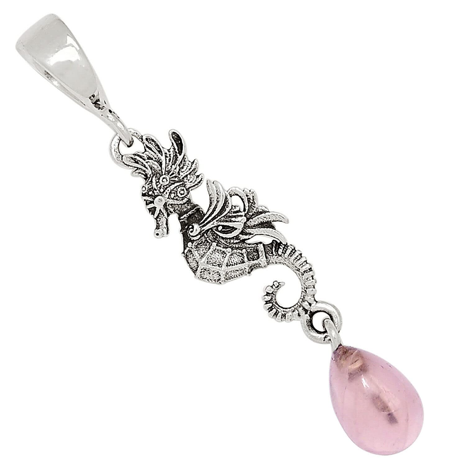 925 Sterling Silver Rose Quartz Pendant Necklace for Women - Elegant Healing Crystal Jewelry Gift for Birthday, Valentine's Day & Spiritual Protection