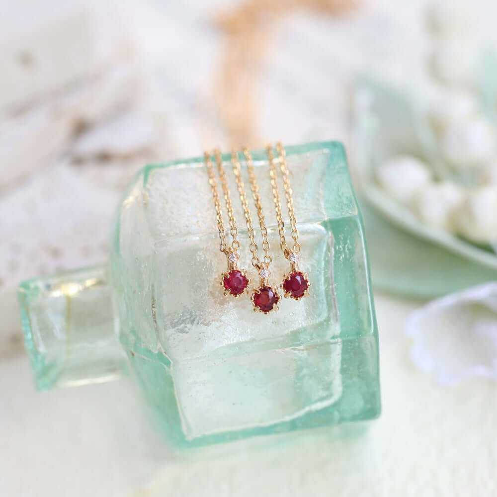 Luxury Red Ruby Gemstone Necklace for Women | 18K Gold Plated Elegant Jewelry Gift | Perfect for Weddings, Anniversaries & Special Occasions