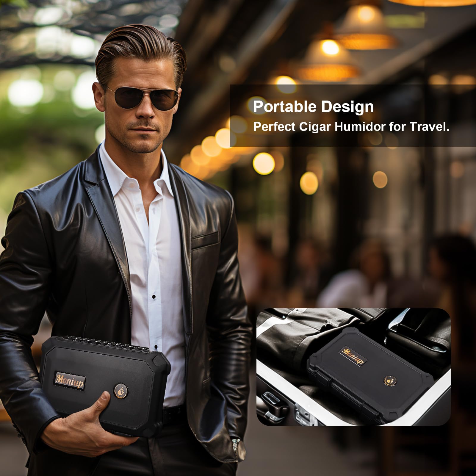 Portable Travel Cigar Humidor Set with Accessories - Perfect for Outdoor & Gifting