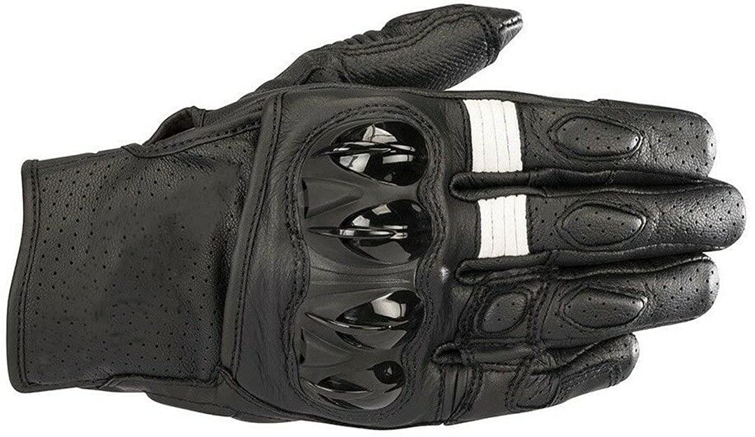 NICETOW Racing Gloves - Red/Black Leather Motorcycle Riding Gloves for Men & Women - Breathable Short Gloves for Racing, Cruising & Daily Commute - Perfect for Harley, Sport Bikes & ATV Riding