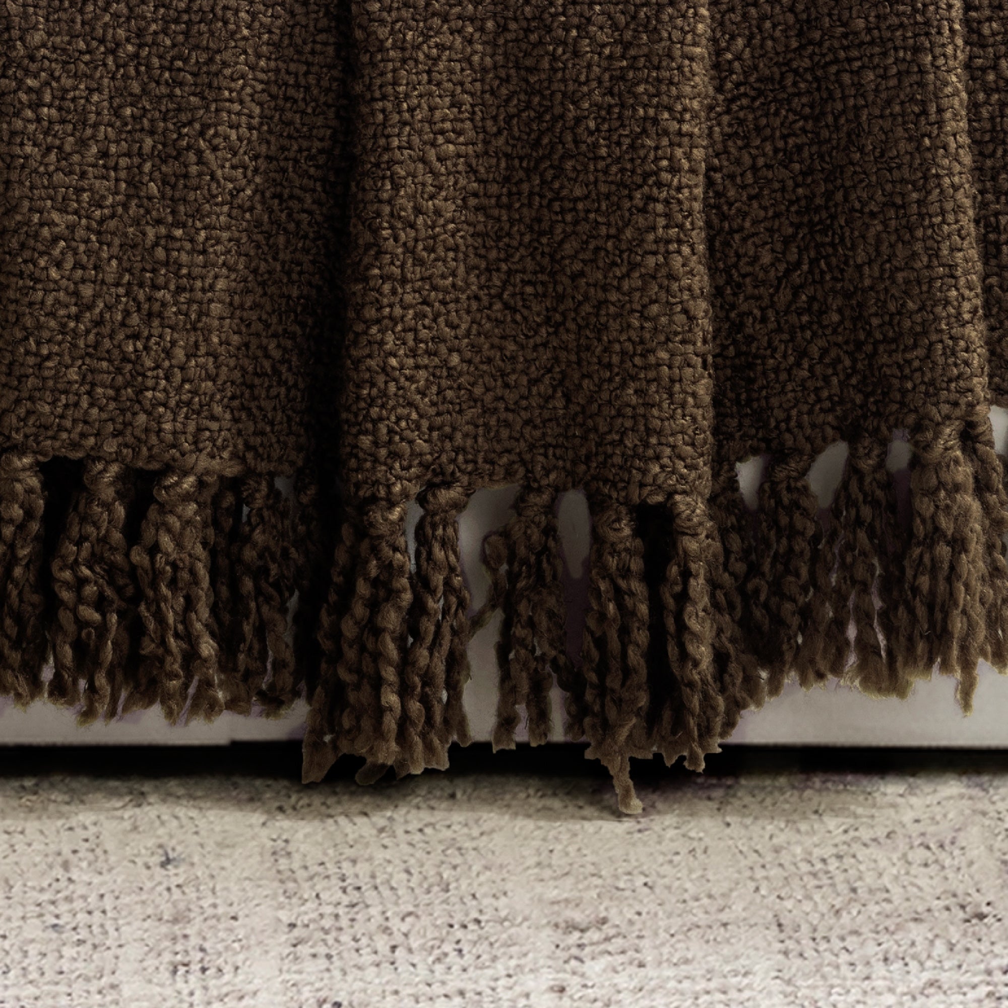 Tulum Boucle Textured Woven Fringed Throw Blanket - Soft Cozy Knit Blanket for Couch, Bed & Sofa - Perfect for Living Room, Bedroom & Home Decor
