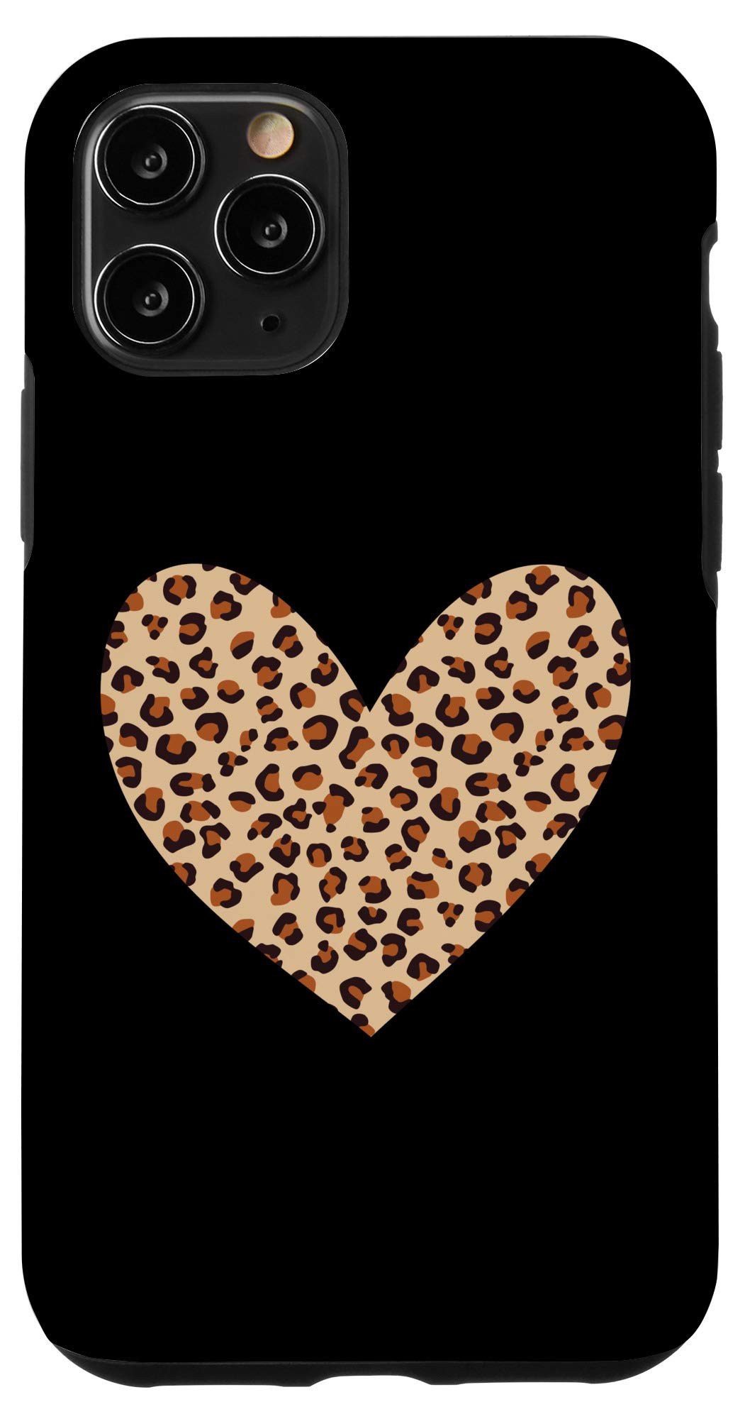 iPhone 11 Pro Case - Leopard Print Heart Design | Cheetah Pattern Phone Cover for Valentine's Day | Perfect Gift for Couples & Lovers | Durable Protection for Everyday Use