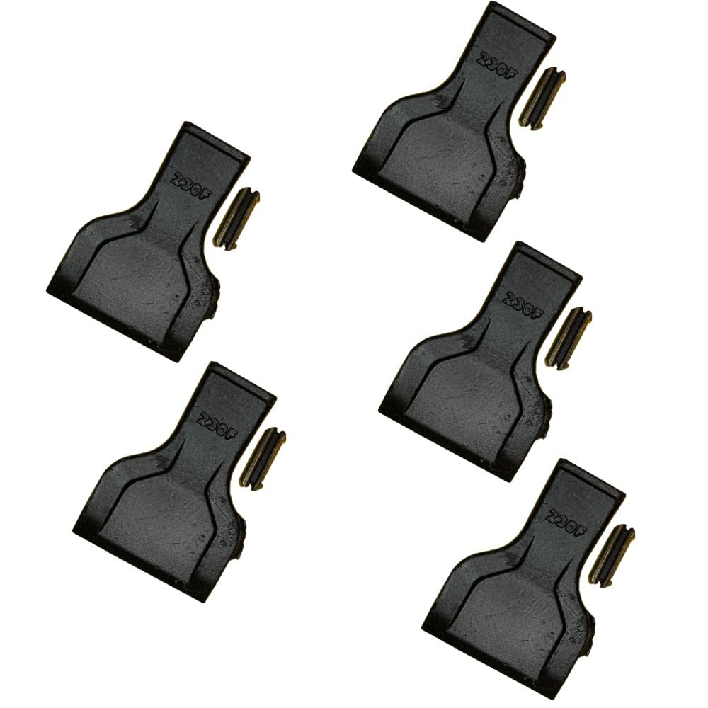 5-Pack 23F 230F 230CHF Teeth with Pin 23PN for Backhoe & Mini Excavator Buckets - Durable Replacement Parts for Digging, Trenching & Construction Work