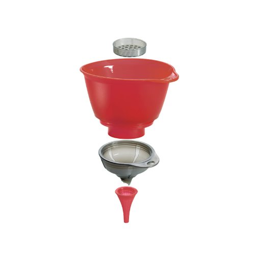Cuisipro 3-in-1 Kitchen Funnel Set - Red | Multi-Purpose Measuring & Pouring Tools for Baking, Cooking, and Meal Prep