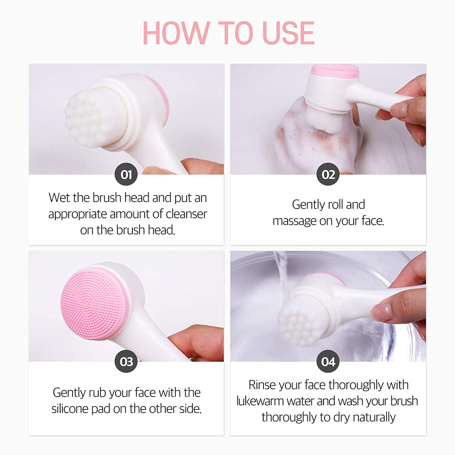 **Soft Silicone Facial Cleansing Brush - Gentle Exfoliating for Blackhead Removal & Skin Brightening - Ergonomic Travel-Friendly Design - Pack of 1 (Blue) - Perfect for Daily Skincare & On-the-Go Beauty Routine**