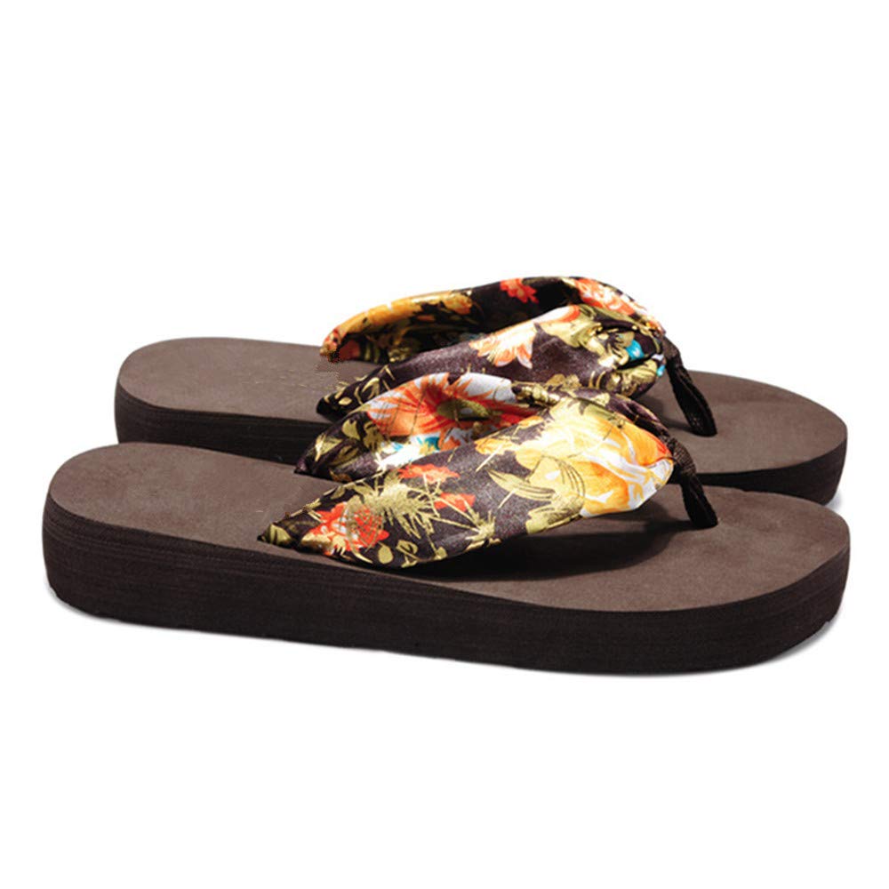 Dayiss Women's Floral Flip Flop Sandals - Beach Pool Slippers with Flower Pattern Design for Summer Outdoor Comfort