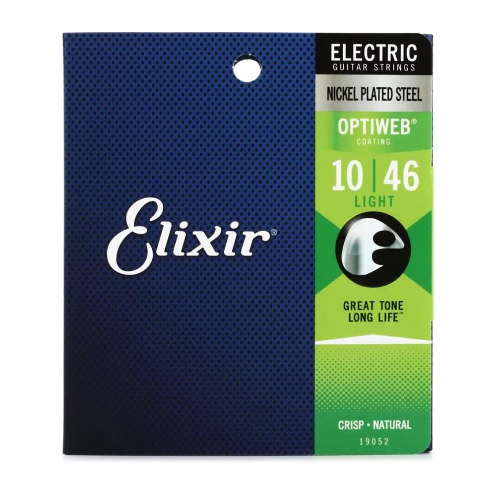 Elixir Strings 19052 Optiweb Electric Guitar Strings 10-46 Light Gauge - Best for Rock, Blues & Studio Recording