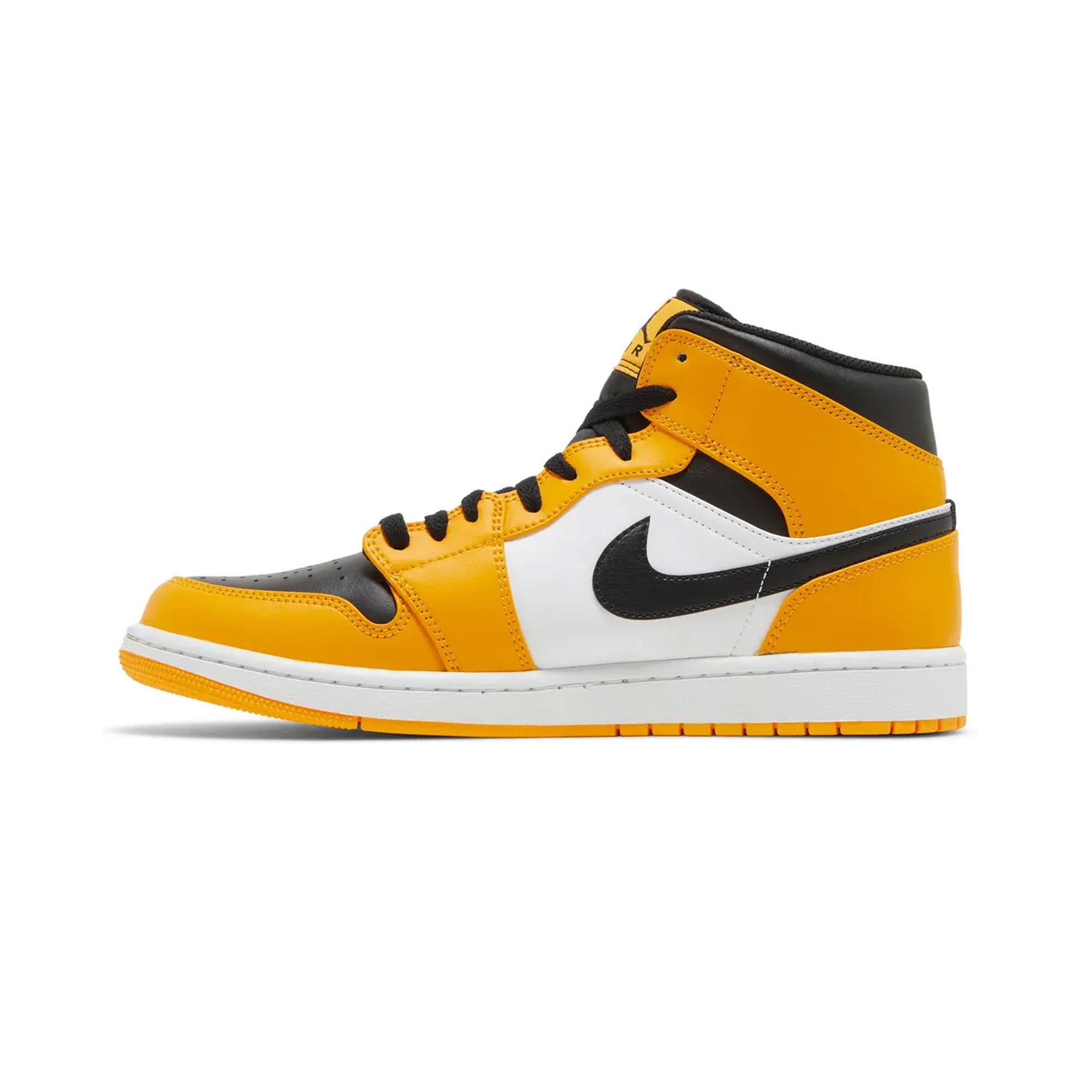 Air Jordan 1 Mid 'Yellow Black White' Sneakers (2022) - Men's Basketball Shoes for Casual Wear & Street Style Fashion