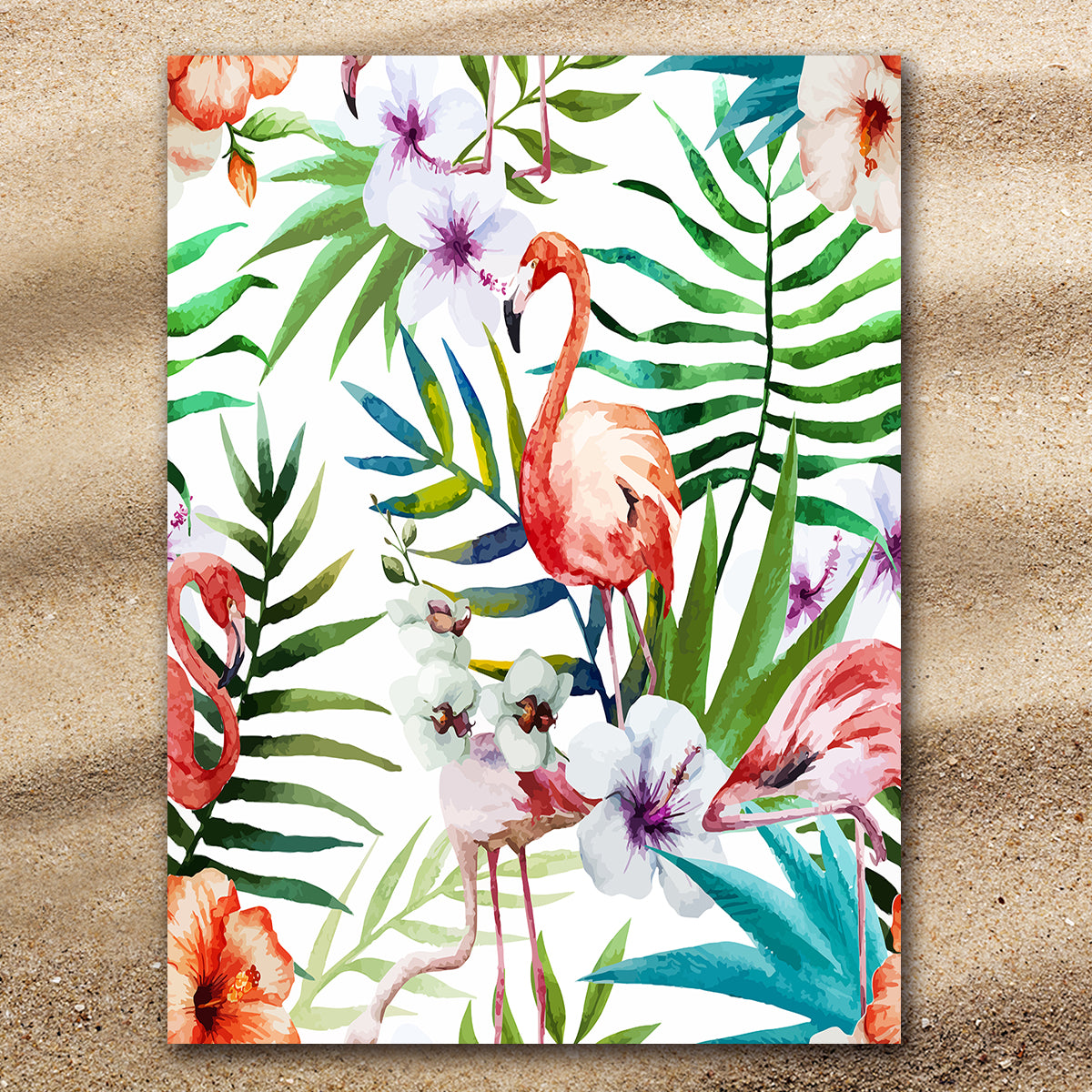 Flamingo Tropics Extra Large Beach Towel - 40x70 Inch Soft Quick-Dry Sand-Free Towel for Pool, Beach, Picnic & Travel | Tropical Flamingo Design