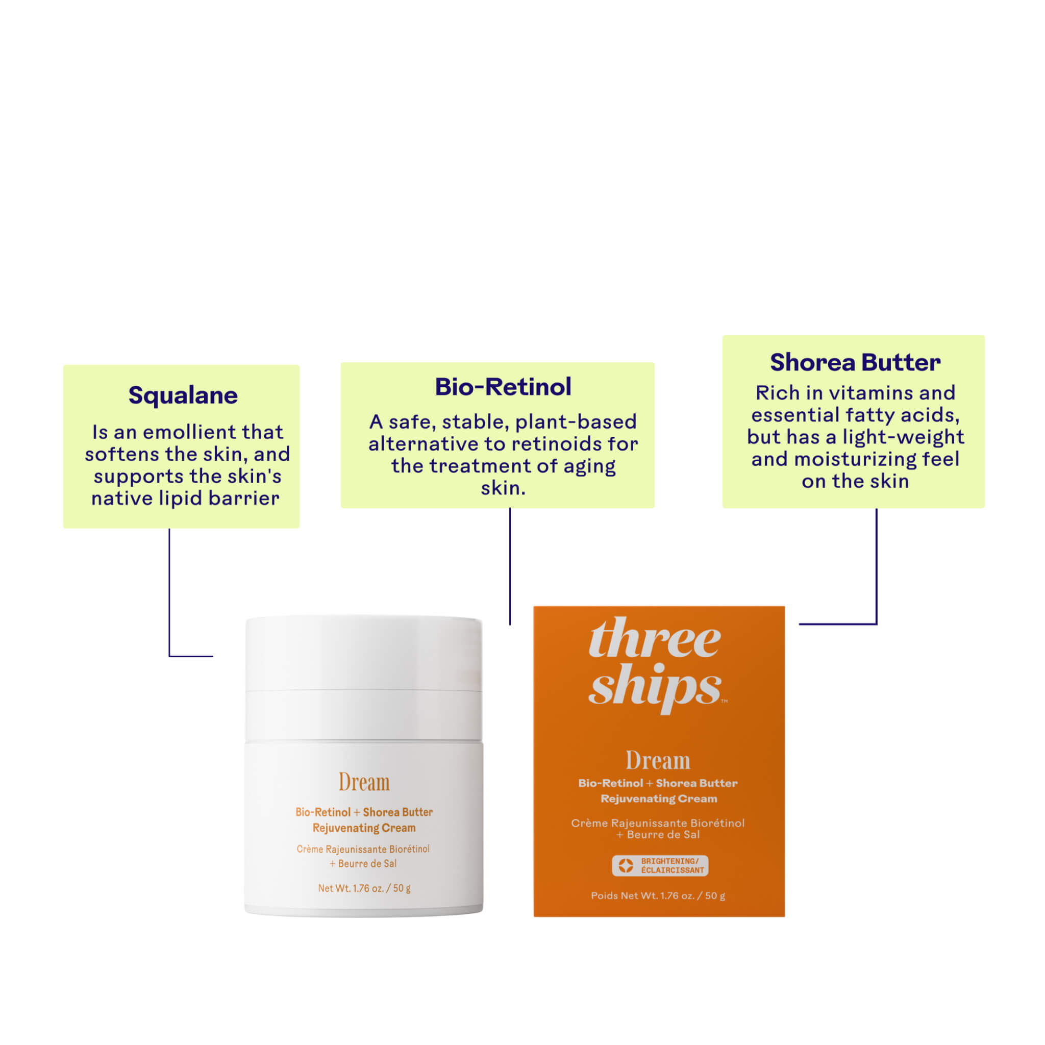 Dream Bio Retinol + Shorea Butter Night Cream - Anti-Aging Moisturizer for Wrinkles & Dry Skin | Hydrating Face Cream for Night Use | Perfect for Sensitive Skin & Evening Skincare Routine