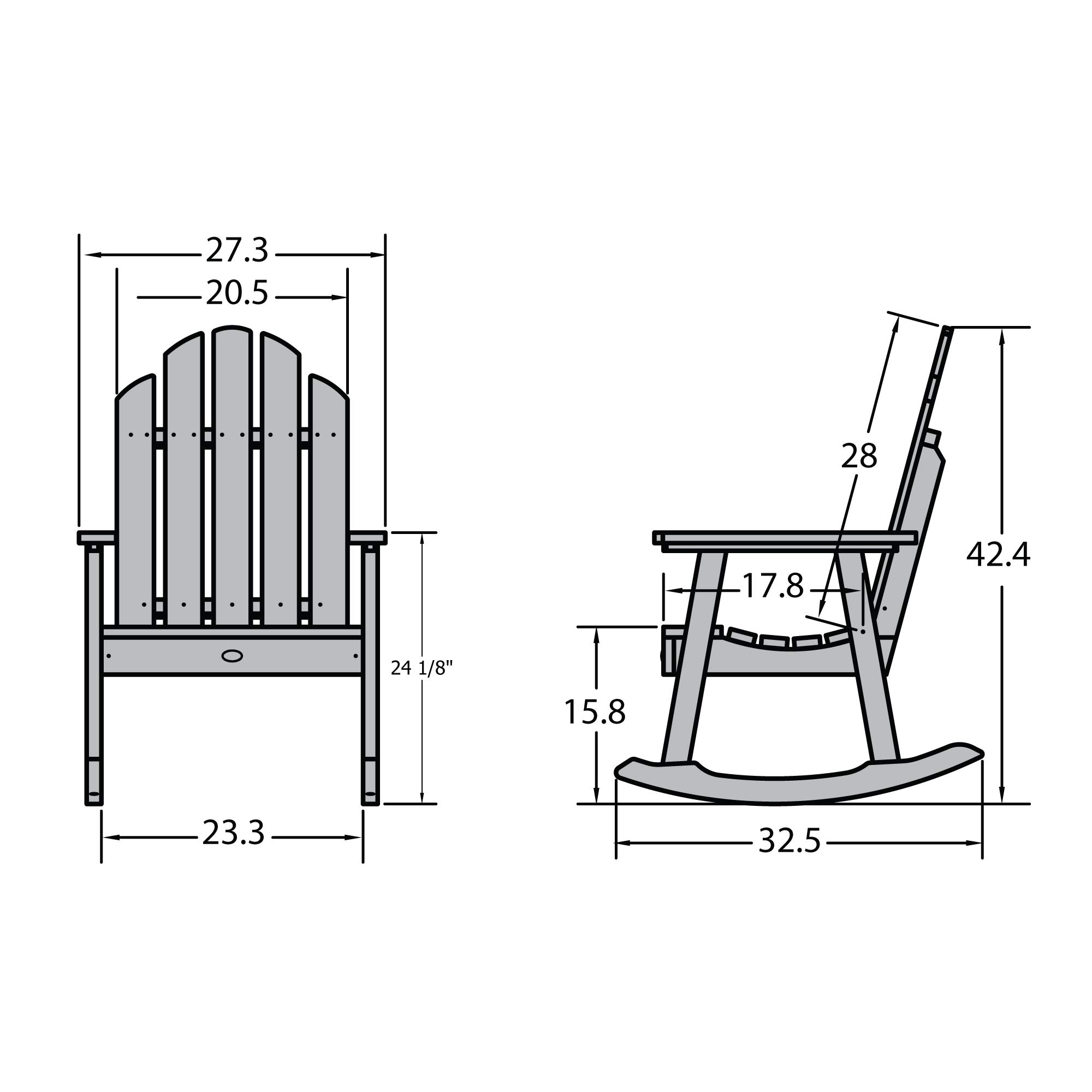 Highwood Classic Westport White Outdoor Garden Rocking Chair - Perfect for Patio, Porch, and Backyard Relaxation