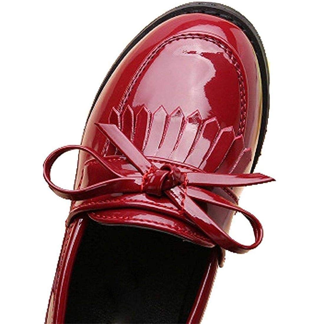 Girls Patent Leather Penny Loafers - Slip-On School Uniform Shoes for Dress & Everyday Wear - Shiny Oxford Flats for Class, Church & Special Occasions