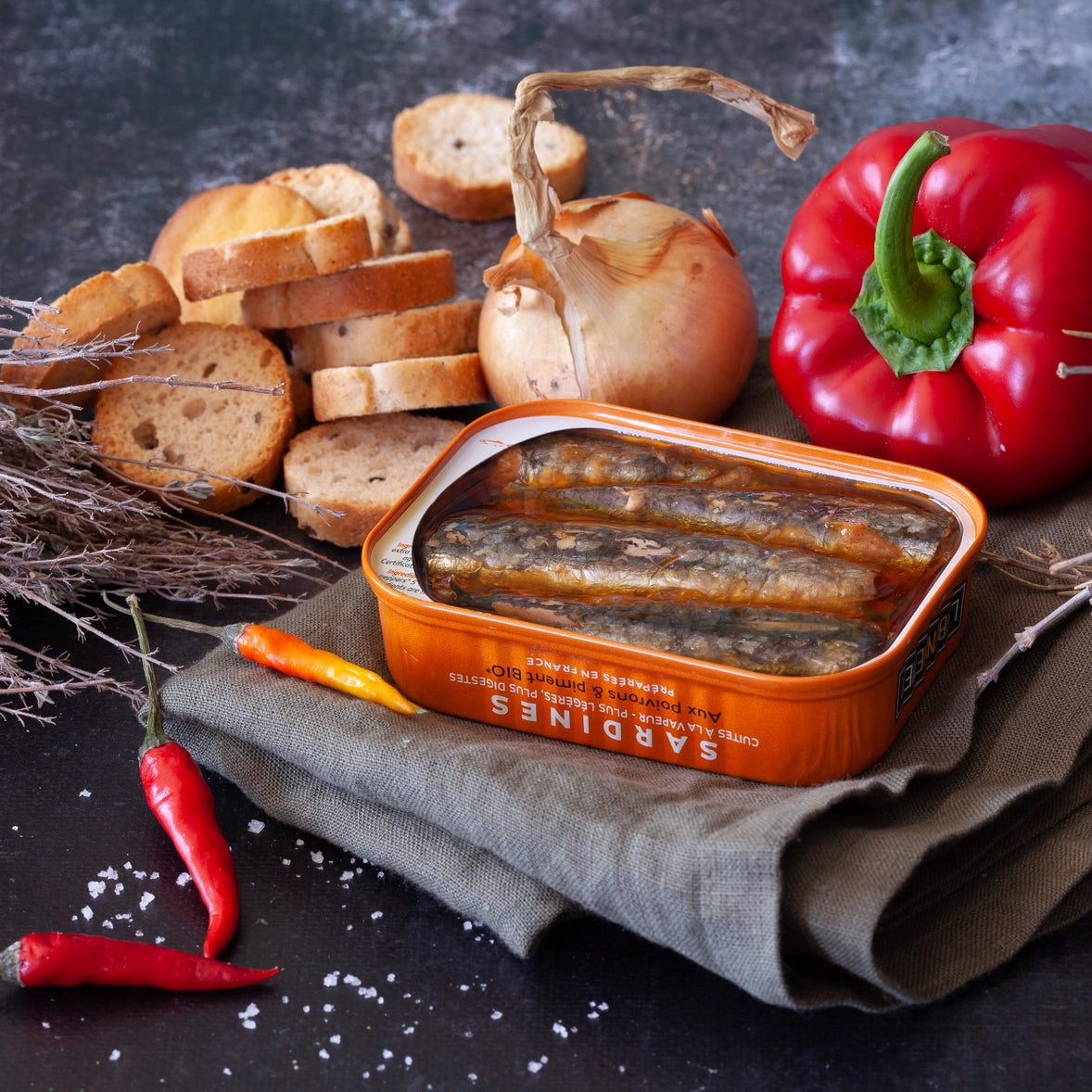 Premium Wild-Caught Sardines with Organic Peppers & Chili - Keto & Paleo Friendly Canned Fish for Salads, Pasta & Healthy Snacks
