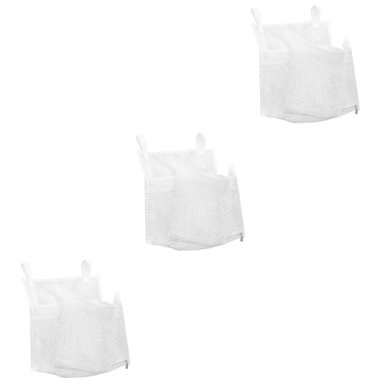 UPKOCH 3-Piece Bath Toy Organizer Set - Mesh Storage Bags for Kids Bath Toys, Durable Waterproof Toy Net for Bathtub Organization (White) - Perfect for Baby Bath Time & Nursery Toy Storage