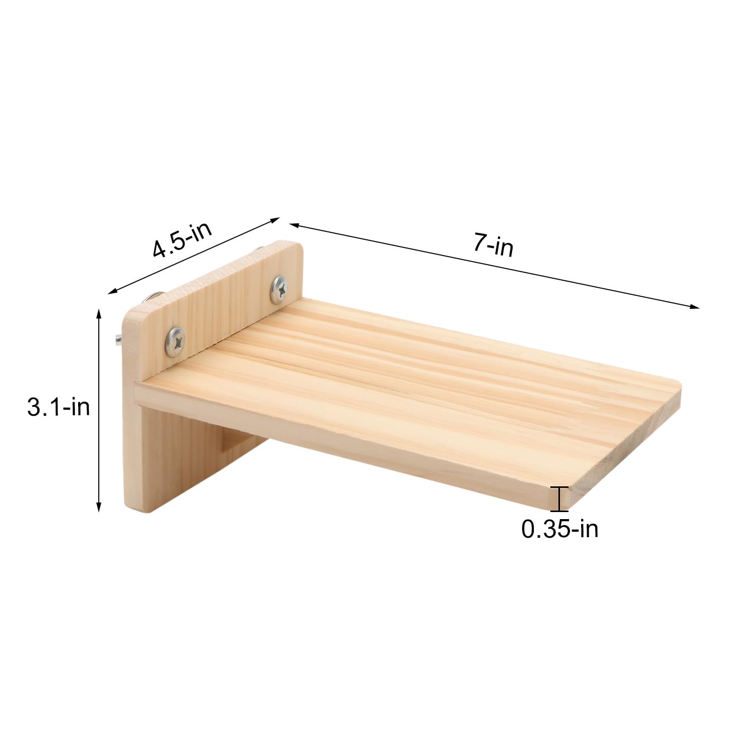 Natural Wooden Perch Stand for Small Pets - Hamster, Rat, Mice & Chinchilla Cage Exercise Toy | Small Animal Playground & Climbing Platform for Cage Enrichment